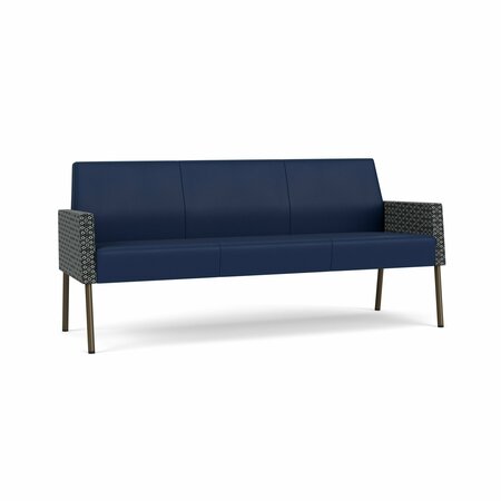 LESRO Mystic Lounge Reception Sofa, Bronze, MD Ink Back, MD Ink Seat, RS Echo Arm Panels ML1601